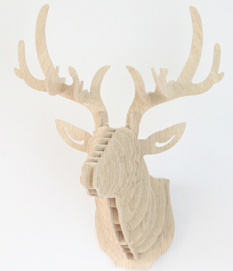 楽天市場】木材カラー 手作り 組み立て 壁掛け 鹿 オブジェ 木製 剥製