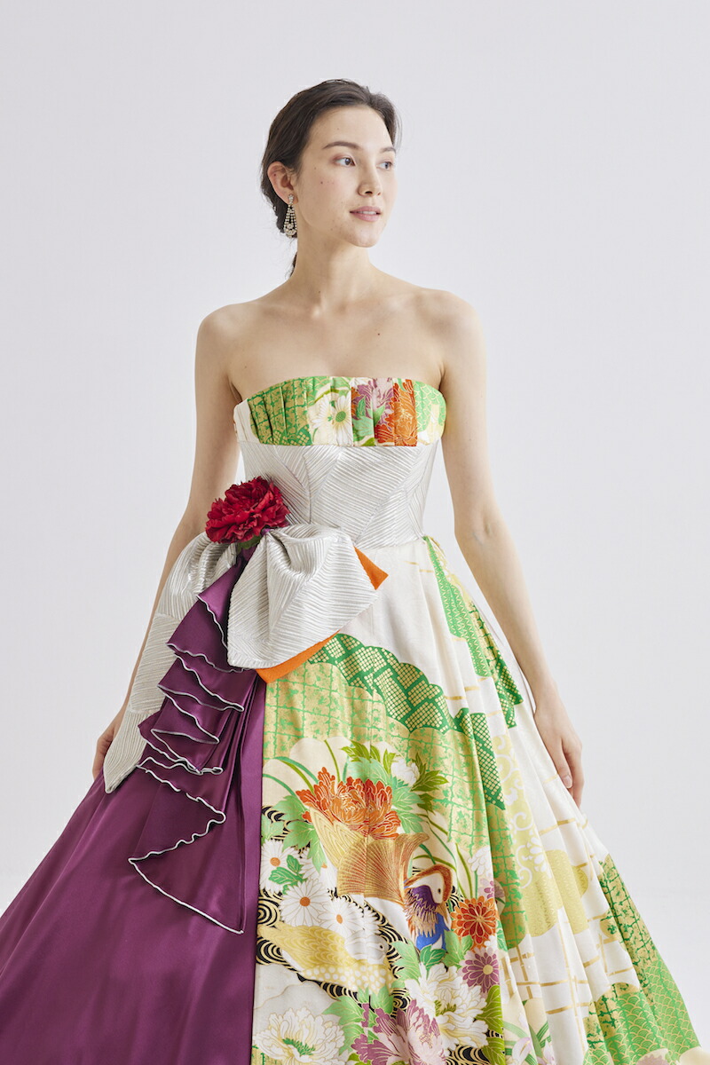 楽天市場】着物 ドレス リメイク カラードレス ウエディング 紫