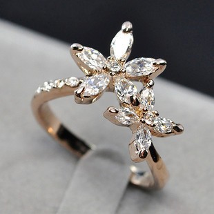 楽天市場】お花リング 指輪 K18 18金GP 18k 花 フラワー : カスピー