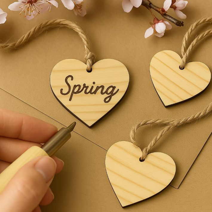 楽天市場】ハート型 桧板 10枚セット 巾4cm × 高さ3.7cm × 厚み0.3cm