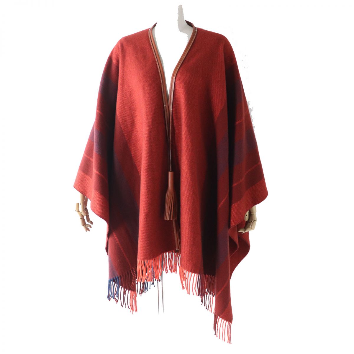 HERMES エルメス ロカバール タッセル付き カシミヤ ウール ポンチョ