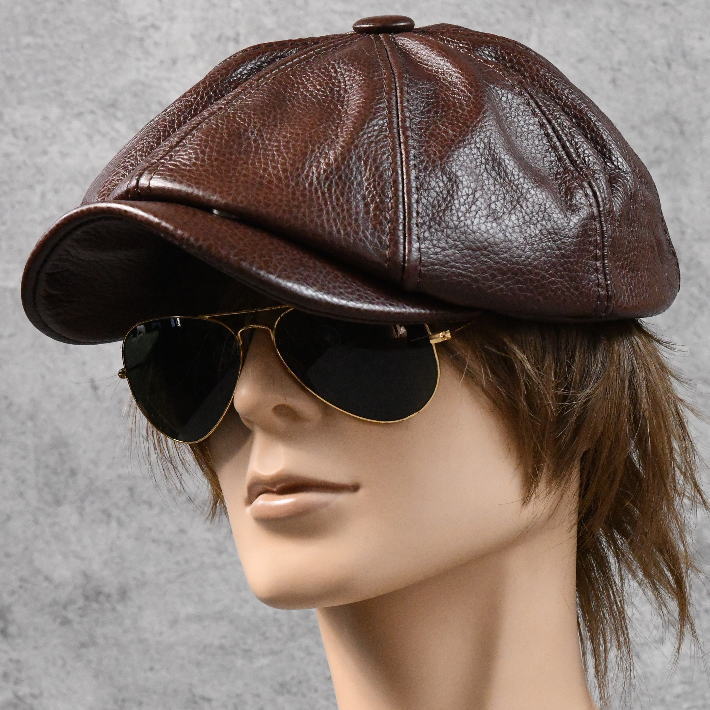 楽天市場】本革 レザー キャスケット ハンチング 帽子 メンズ ☆REVM