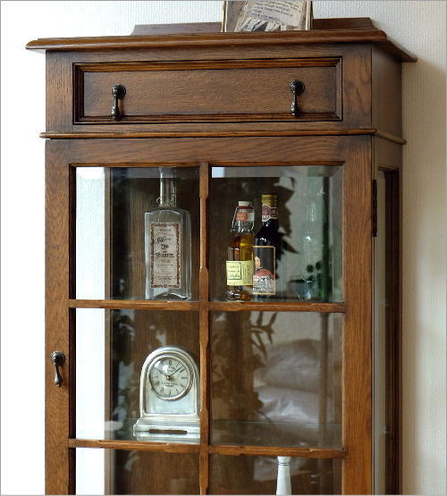 楽天市場】ガラスキャビネット 木製 アンティーク 家具 オーク材 無垢