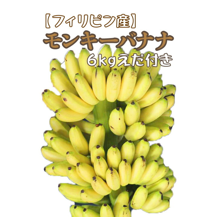 楽天市場】【フィリピン産】モンキーバナナ 6kg 枝付き 箱売り 送料