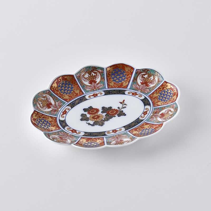 楽天市場】金彩 間取 菊紋 19cm 楕円皿 波佐見焼き 石丸陶芸 林九郎窯