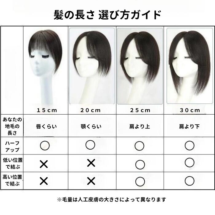楽天市場】人毛100% 部分ウィッグ 頭頂部 トップカバー 前髪ウィッグ