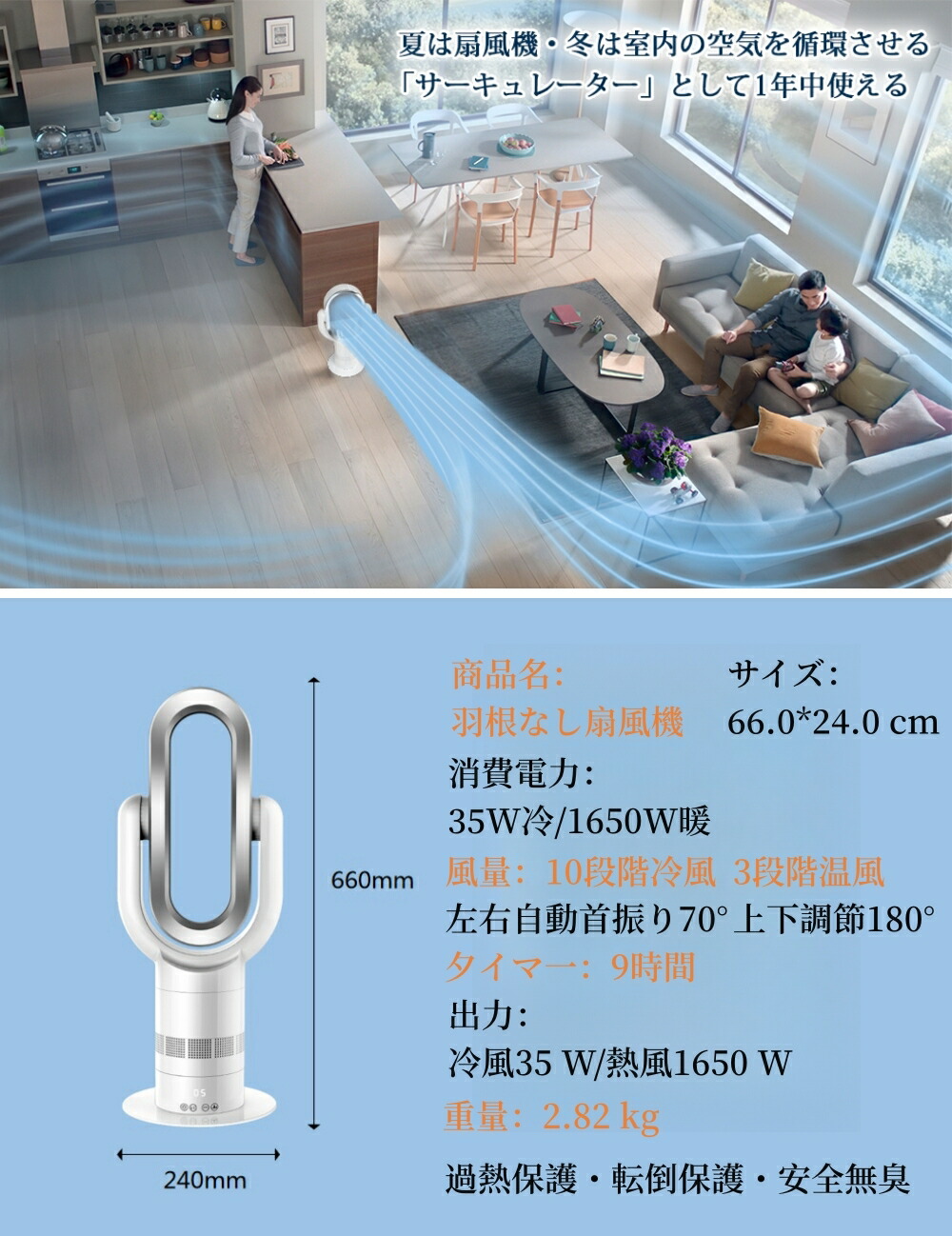楽天市場】【新品出荷】【2024 最新冷暖兼用】タワーファン 温風 冷風
