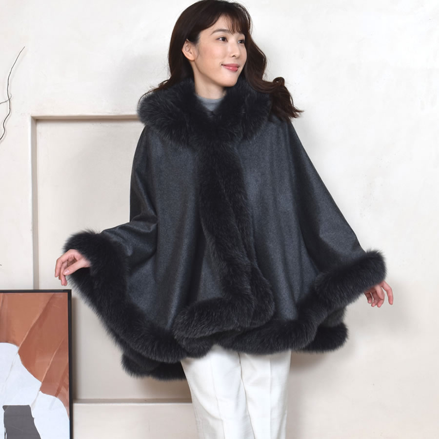 楽天市場】【30％OFFクーポン】ケープ 日本製 カシミヤ 100％ SAGA