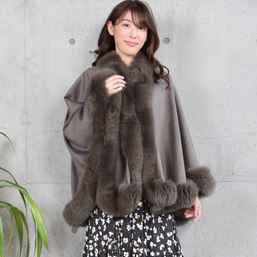 楽天市場】【30％OFFクーポン】日本製 カシミヤ 100％ ケープ SAGA