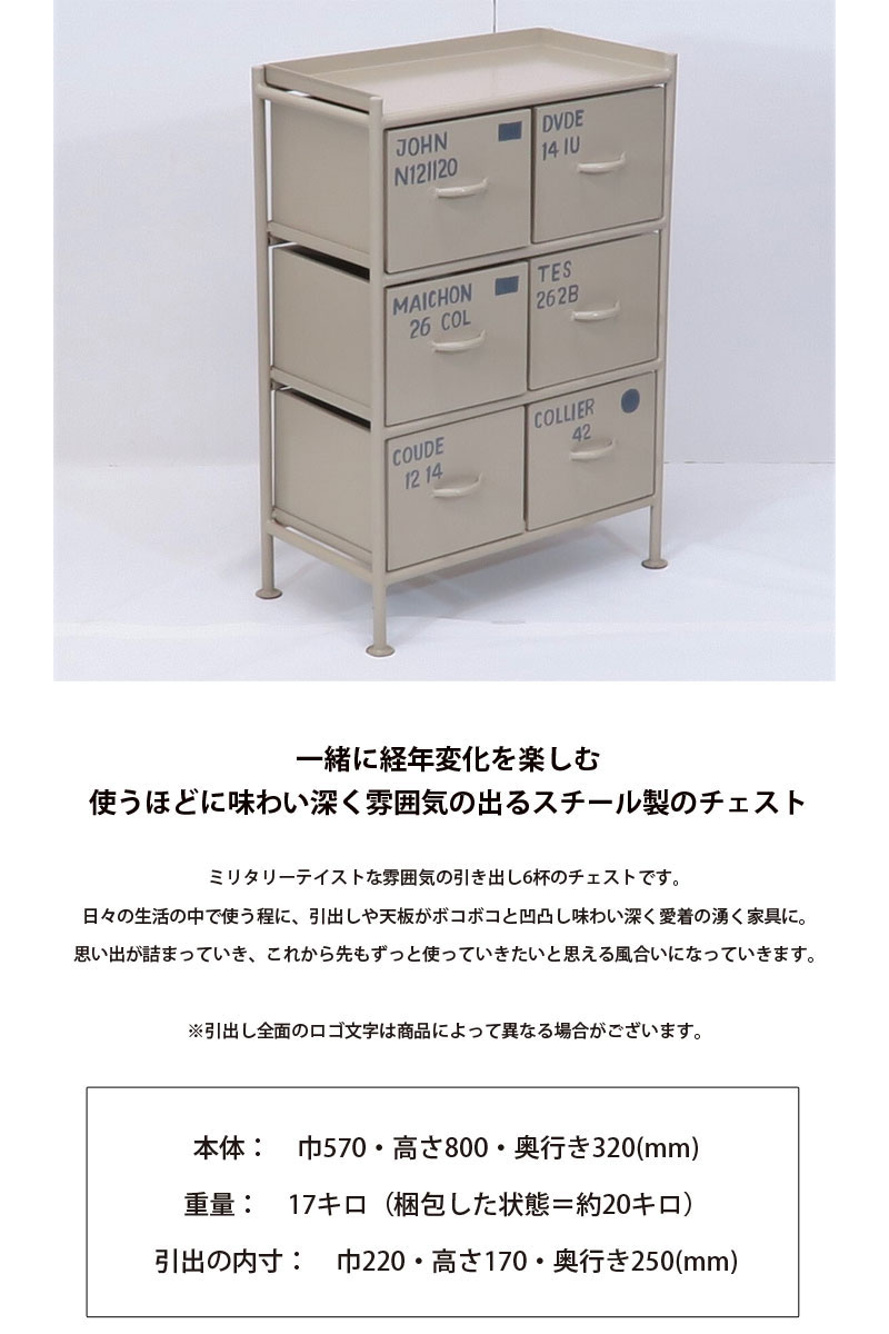 楽天市場】ienowa イエノワ スチールチェスト 縦三段 横二列 201200624