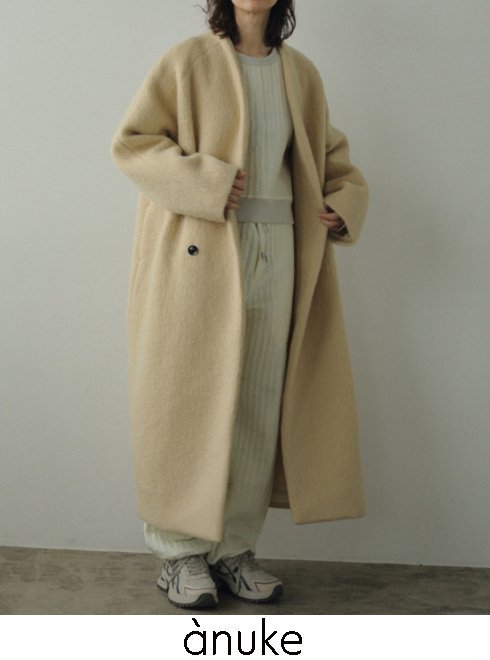 楽天市場】【即日出荷】anuke アンヌーク Collarless Shaggy Coat 24