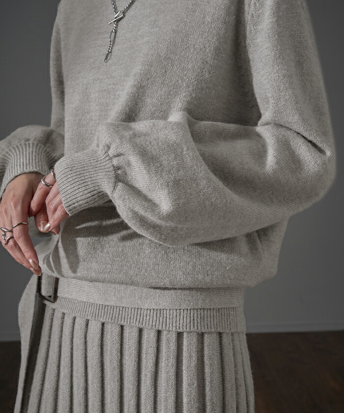 楽天市場】10％OFF SALE 3点セット「袖ぽわん＋ニットプリーツ＋ベルト