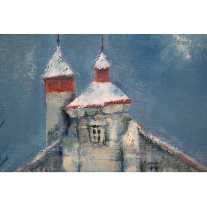 楽天市場】絵画 高森明 油絵・油彩画 『余市の建物』 建造物 木 雪