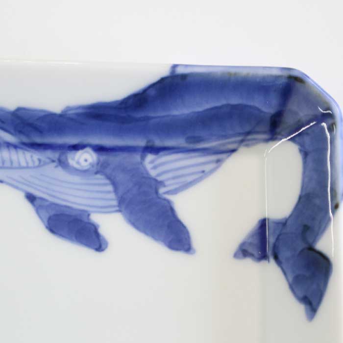 楽天市場】渓山窯 有田焼 染付ナガスくじら11センチ角皿 豆皿 小皿