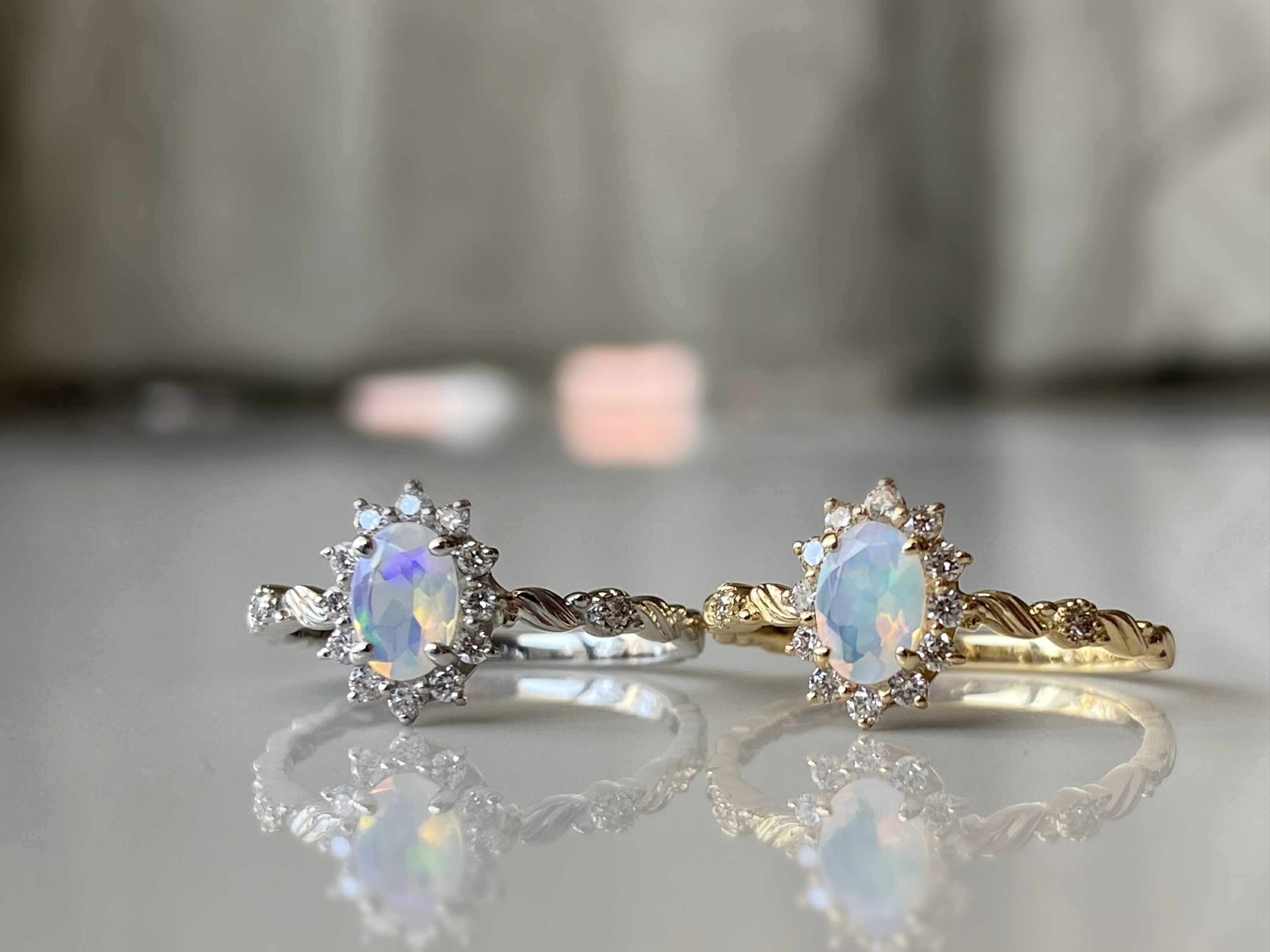 楽天市場】【受注生産】 K18 ウォーターオパール リング 天然 オパール