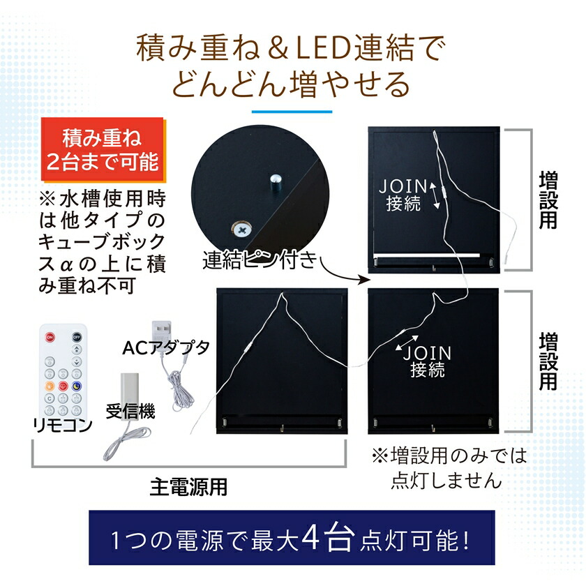 楽天市場】LED付き 水槽セット キューブボックスα アクア アクアリウム