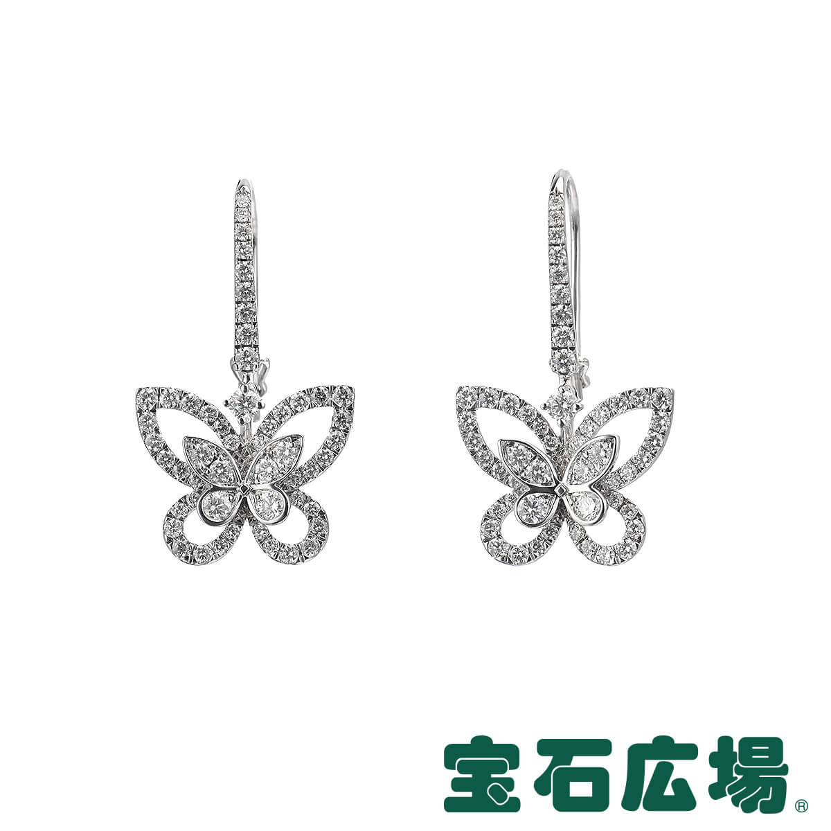 楽天市場】グラフ GRAFF バタフライ シルエット ダイヤ ドロップピアス