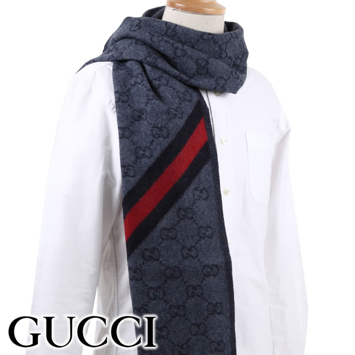 楽天市場】グッチ マフラー GUCCI ウェビングライン GG柄マフラー ユニ