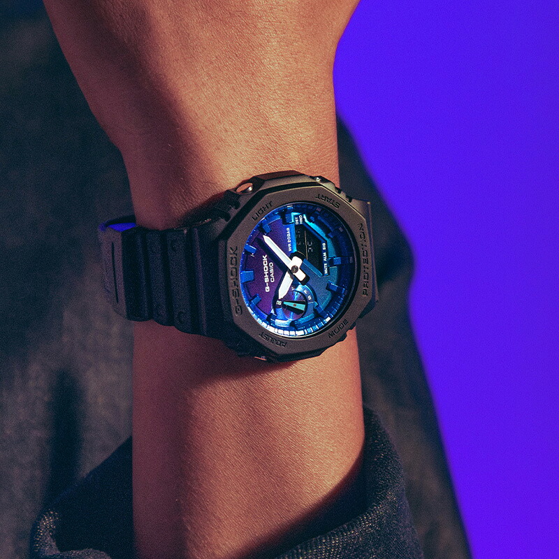楽天市場】G-SHOCK Gショック GA-2100FL-1AJF ブラック＆ブルー