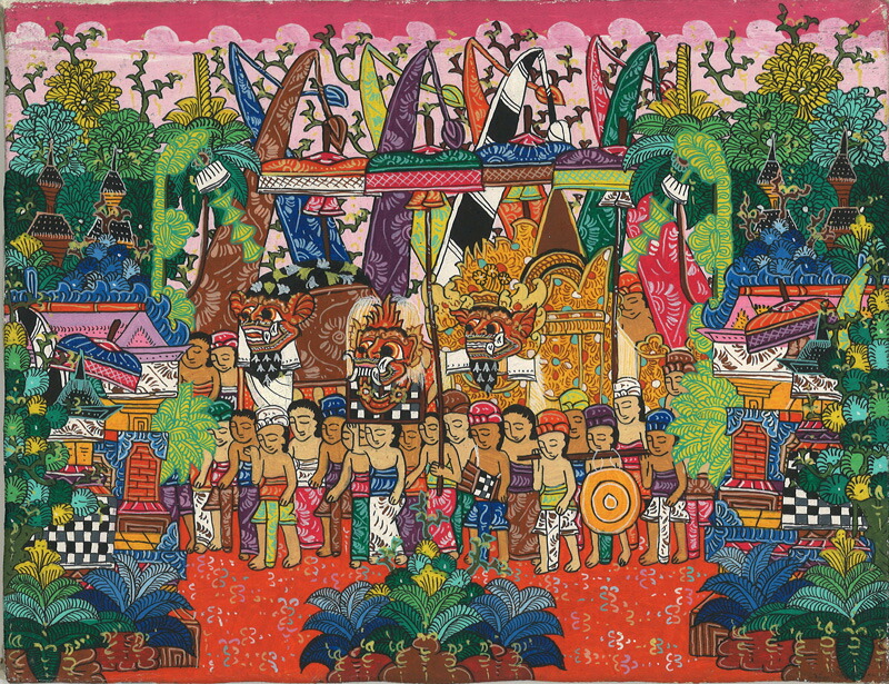 バリの民芸品♡額入り絵画 美品 バリの民芸品♡額入り絵画 美品 バリの