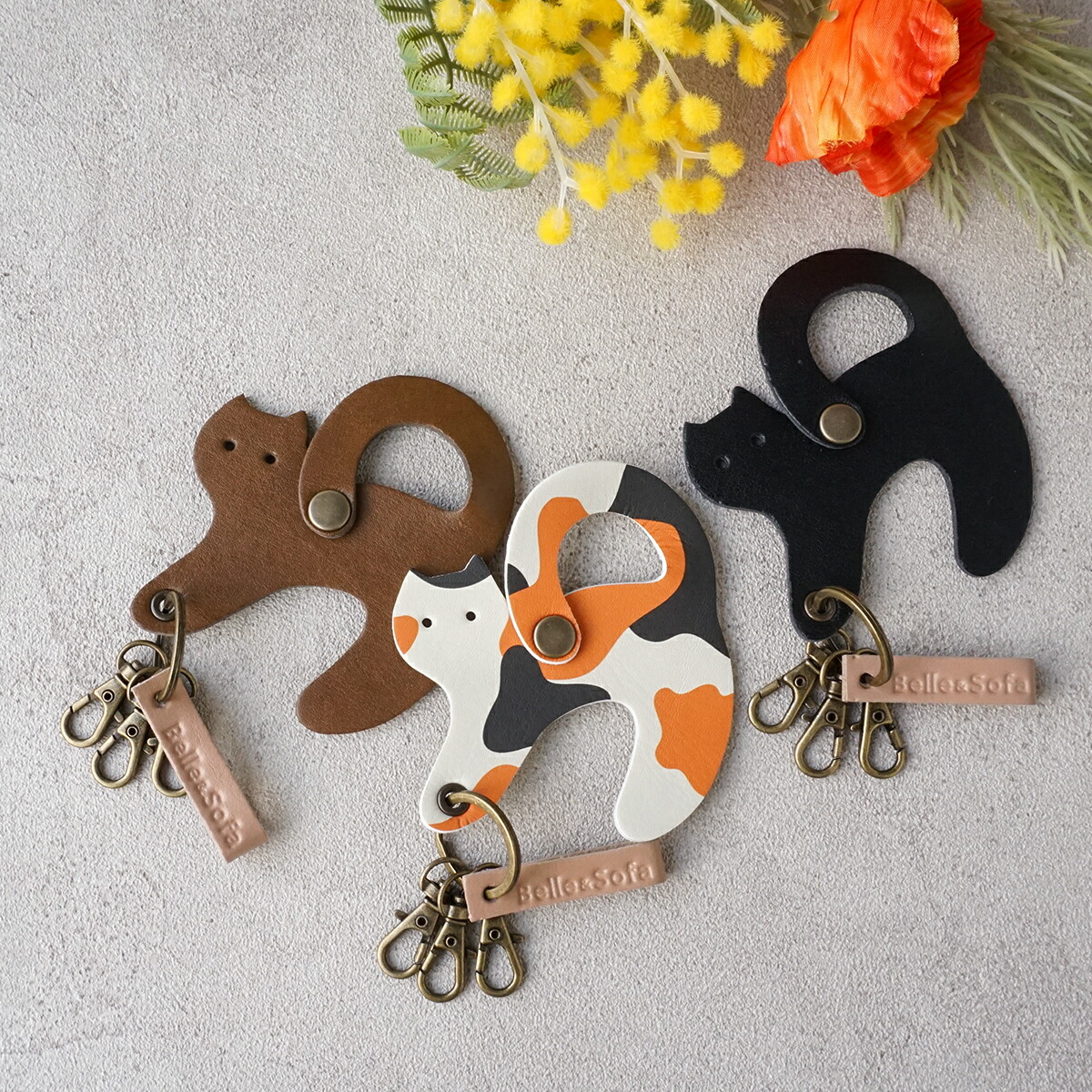 楽天市場】キーホルダー 猫 ねこ 三毛猫 ベルト バッグ ループ