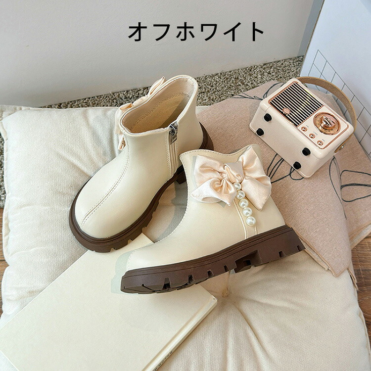 フランスアンティーク子供用ガール用ホワイト花ボタンブーツ フランス