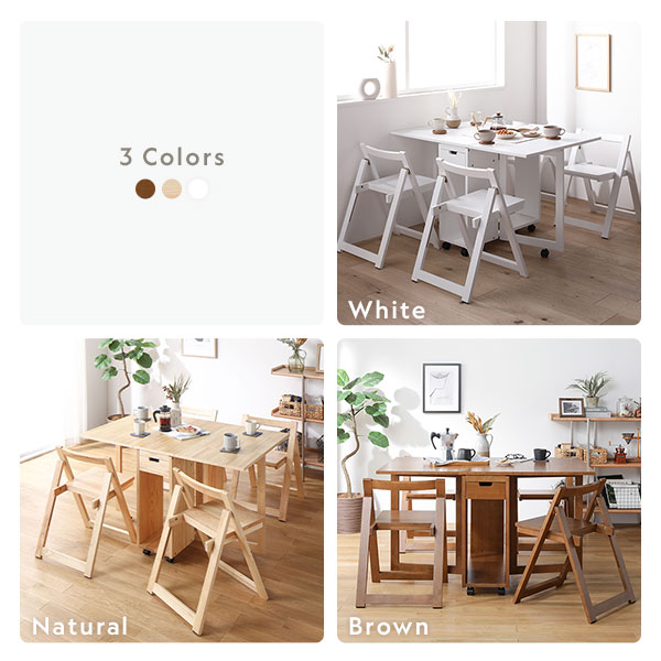楽天市場】4人用 ダイニングテーブルセット 5点セット 〔 折りたたみ