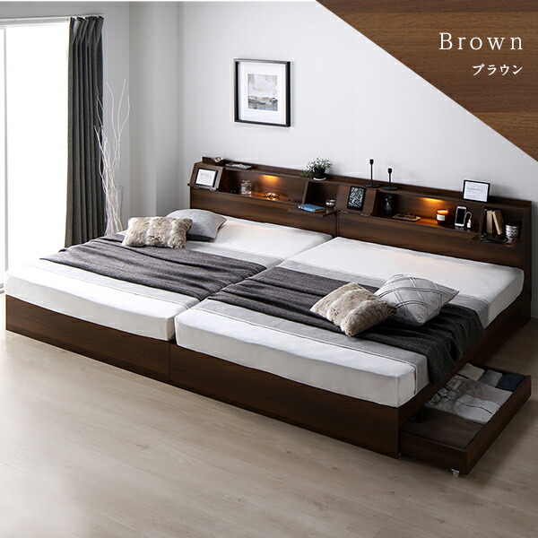 楽天市場】収納付きベッド 2台セット シングル ベッド ワイドキング