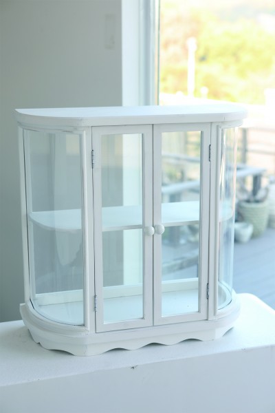 さ*ら様 シャビーシック クラシカル ホワイトガラスケース 3段 壁掛け