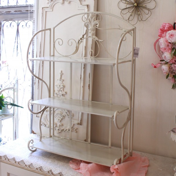 楽天市場】アイアンラック アイアン製 3段 シェルフ ホワイト 飾り棚
