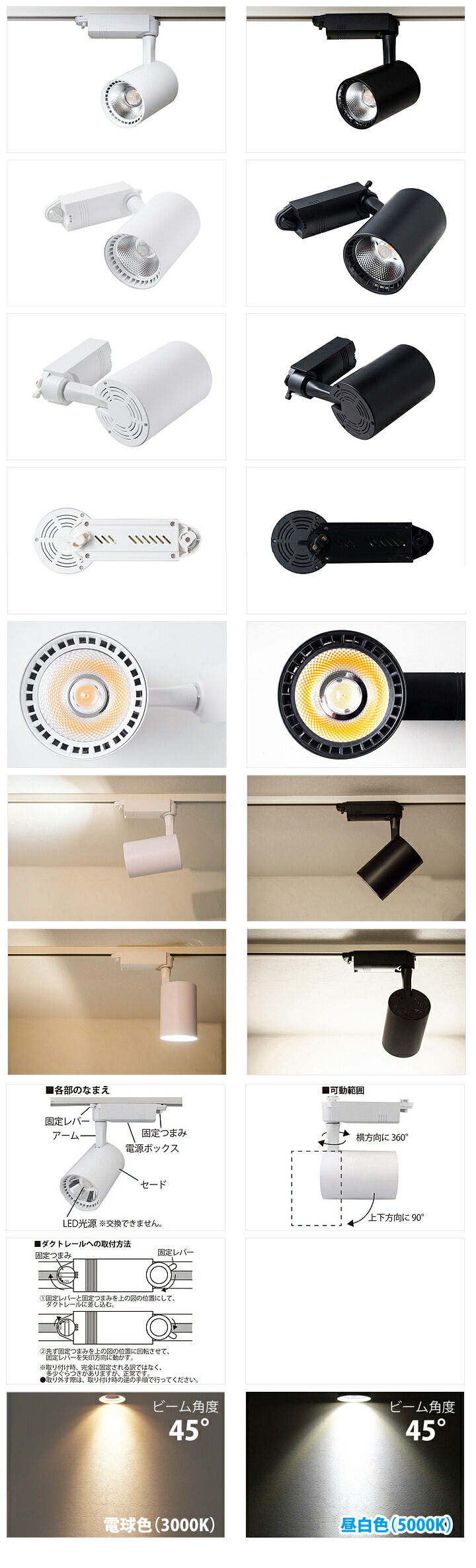 楽天市場】業務用 大光量！ダクトレール用 LEDスポットライト(150W型