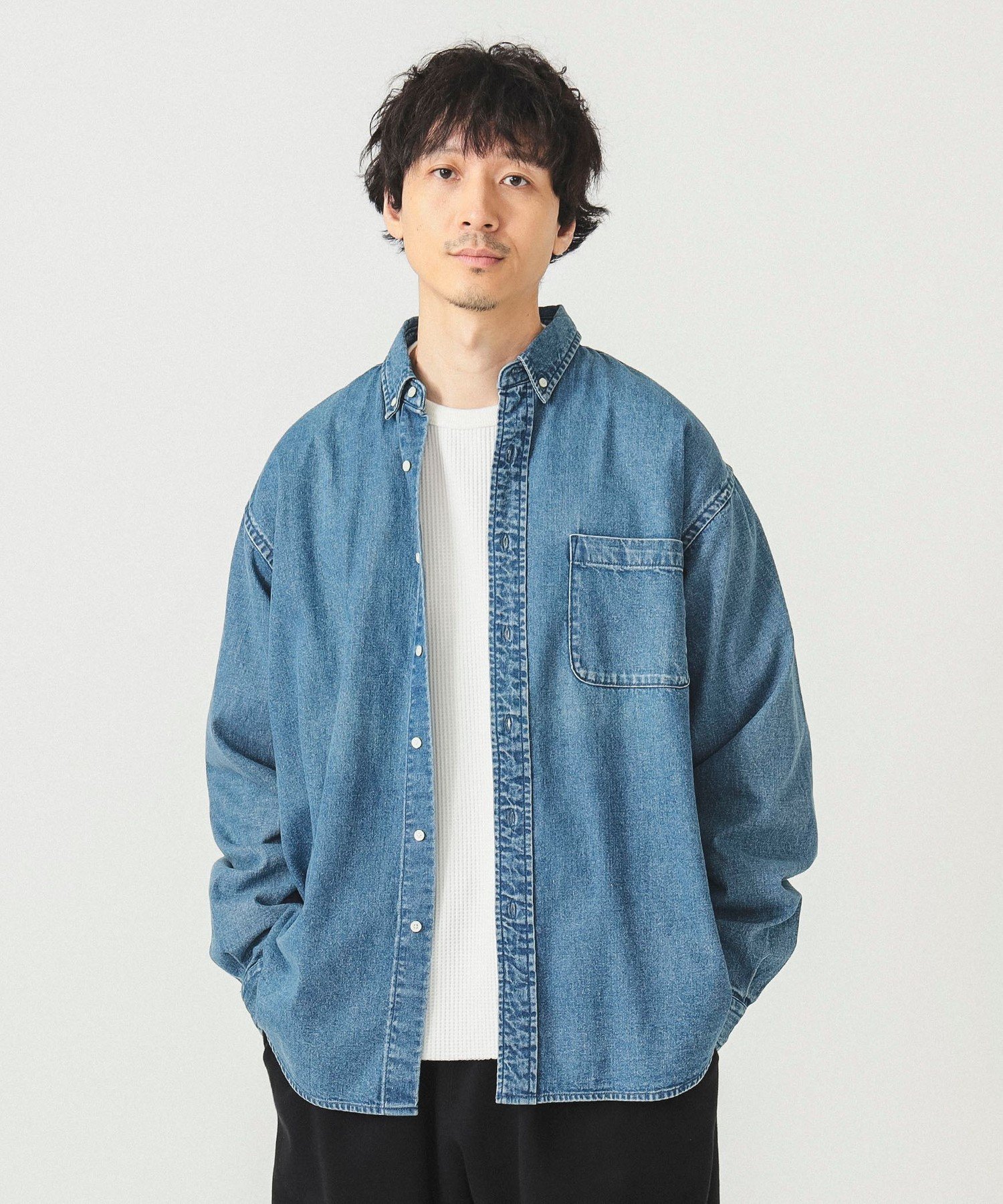 BEAMS MEN｜デニム ボタンダウンシャツ | Rakuten Fashion(楽天