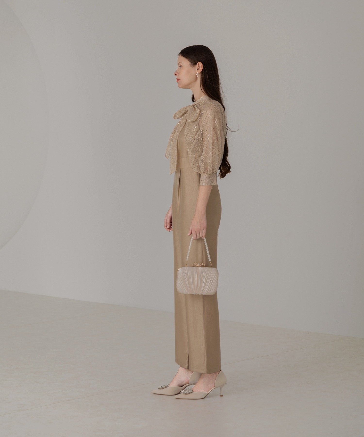 Leja｜LEJA-アシンメトリーティアードフリル3WAYベロアIライン