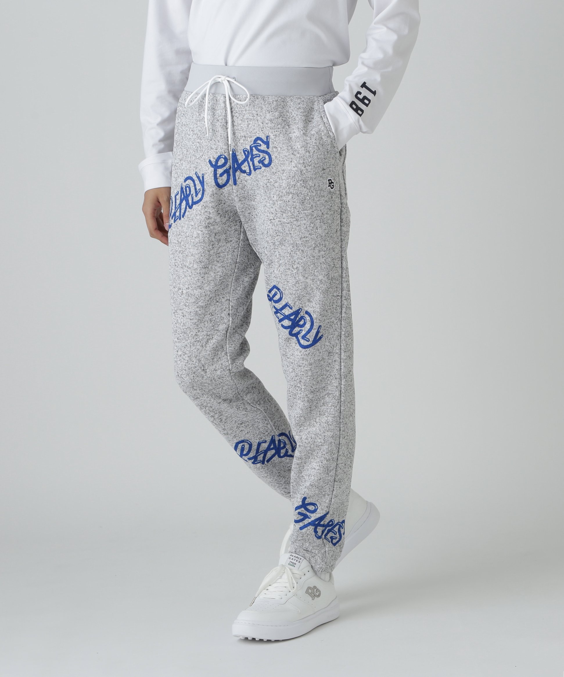 PEARLY GATES｜両面起毛ぷにぷにロゴ柄ジョガーパンツ | Rakuten