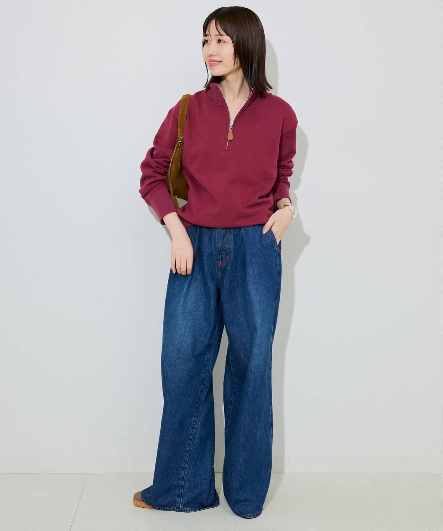 SLOBE IENA｜クロップドハーフジップ裏毛 | Rakuten Fashion(楽天