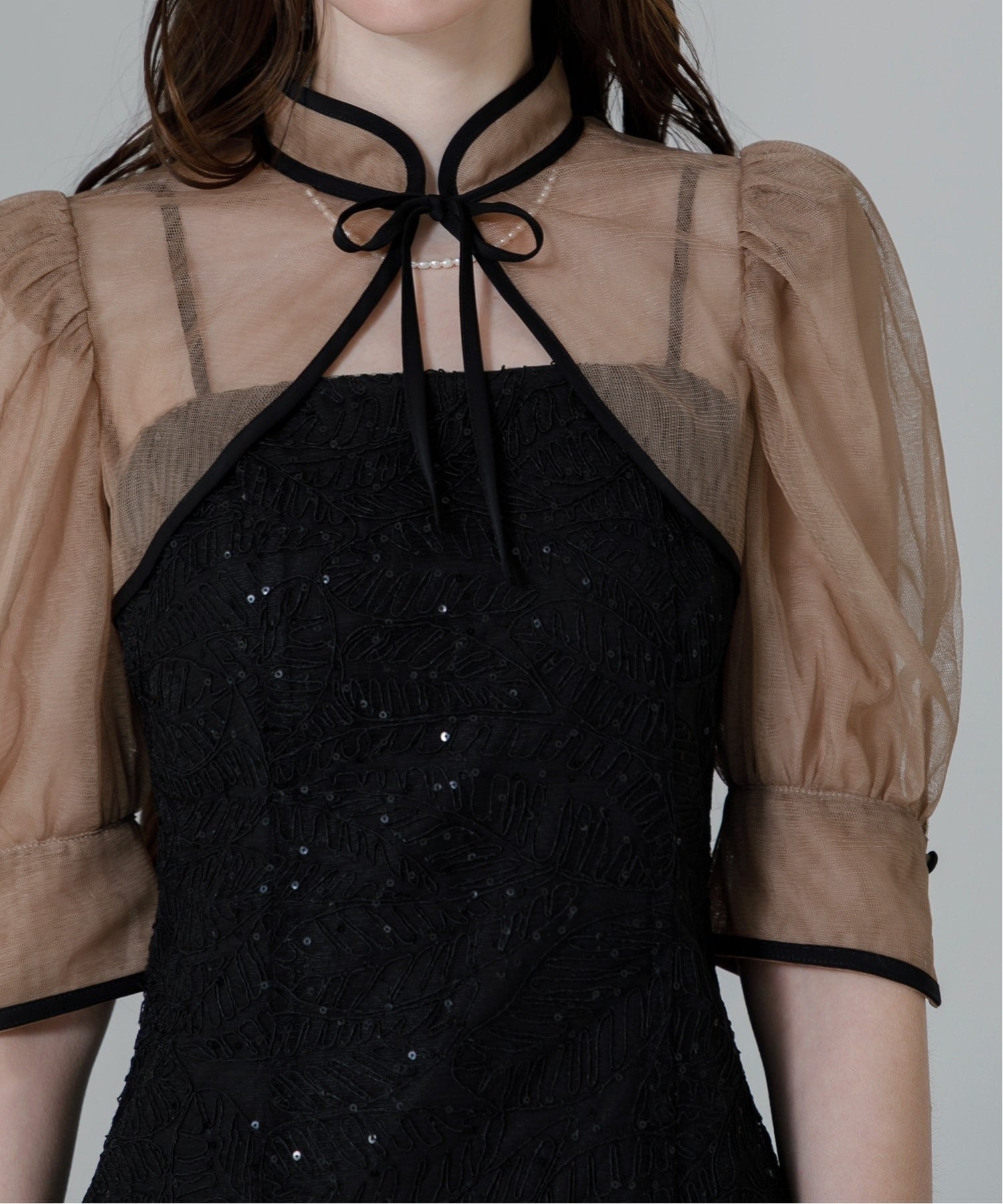 Leja｜LEJA/スパンコール刺繍マーメイドボレロ付きワンピースドレス