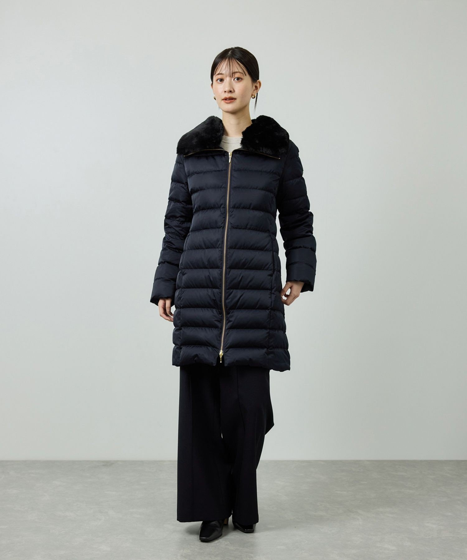 ROPE'｜サテンロング丈ダウンコート/イージーケア | Rakuten Fashion