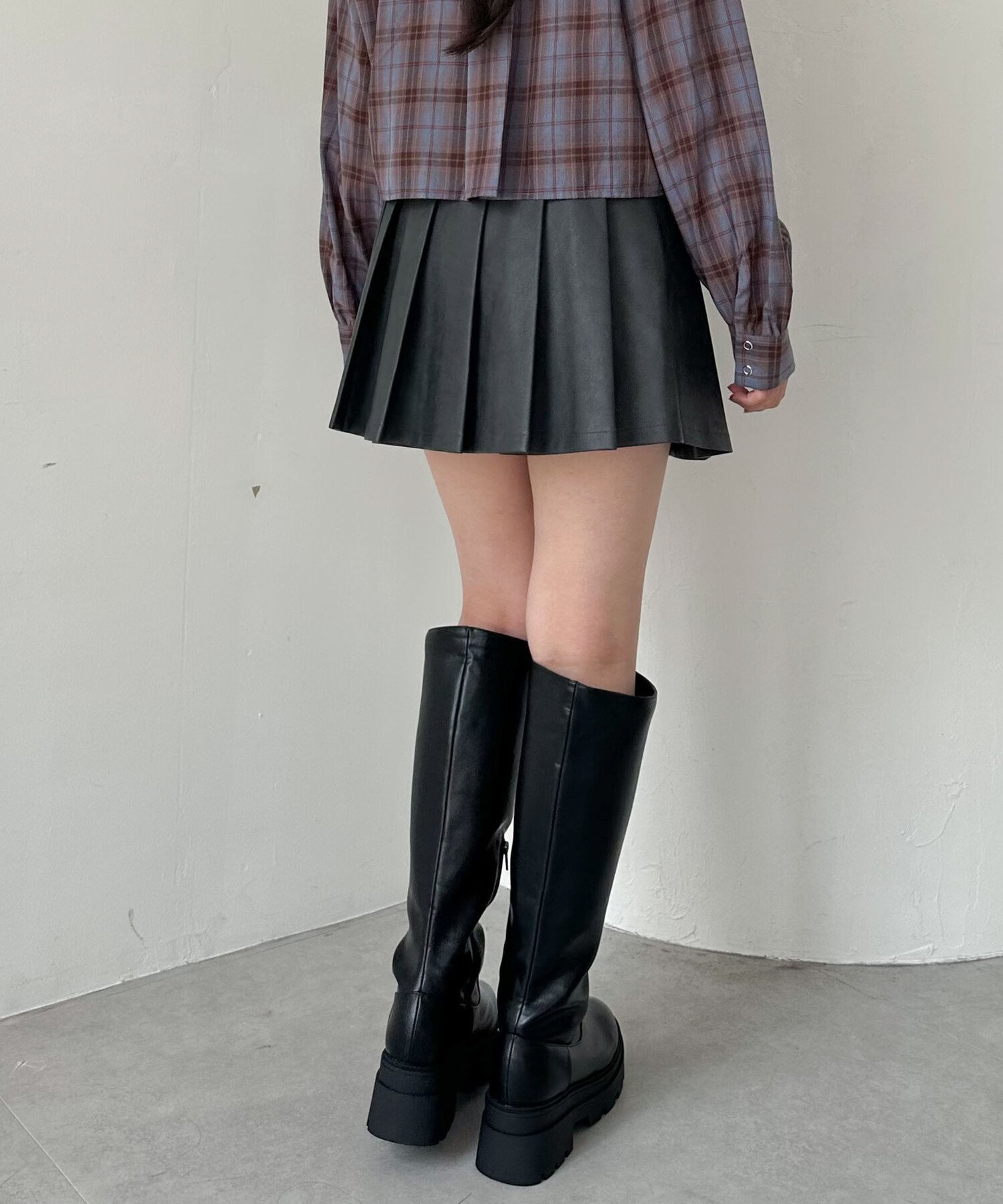 archives｜【SETUP対応】フェイクレザープリーツミニスカート