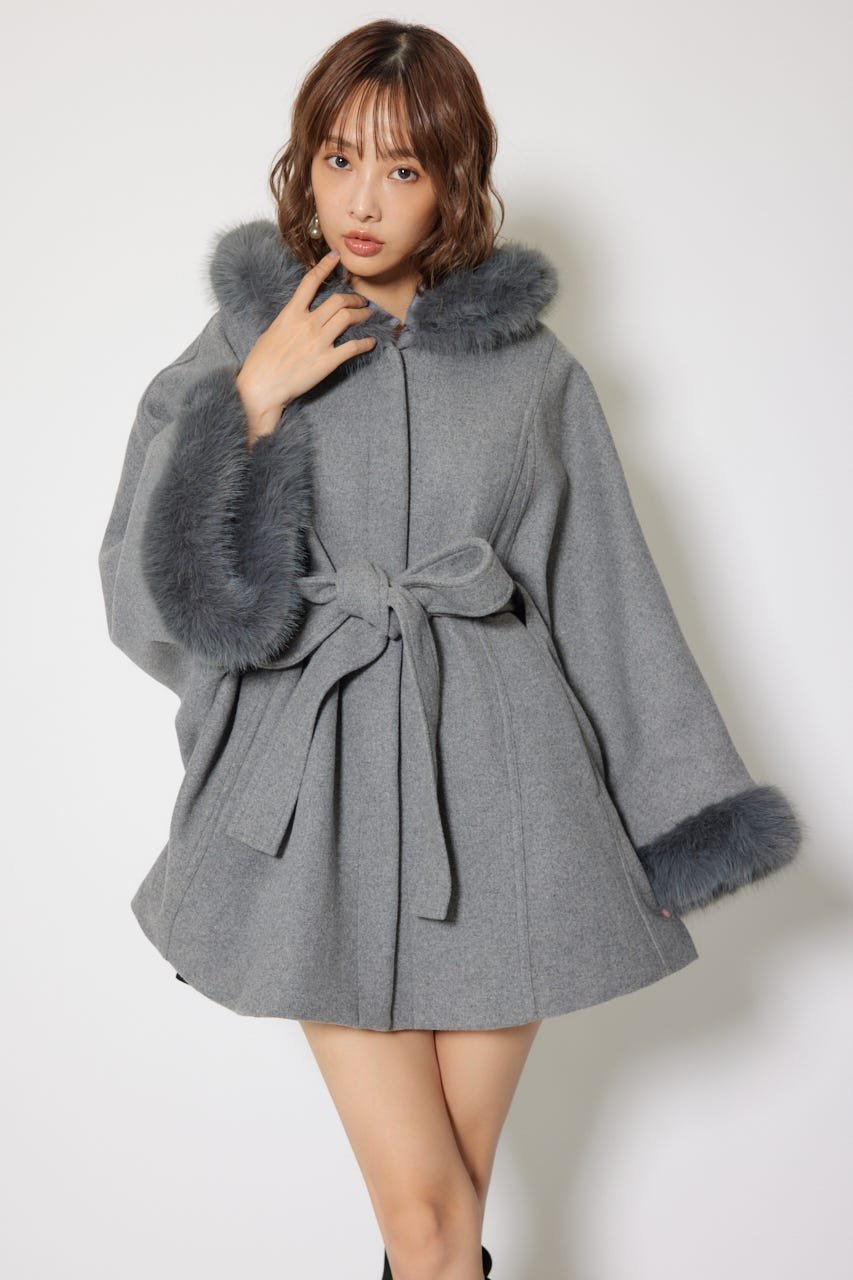 rienda｜ウールMIXフードポンチョコート | Rakuten Fashion(楽天