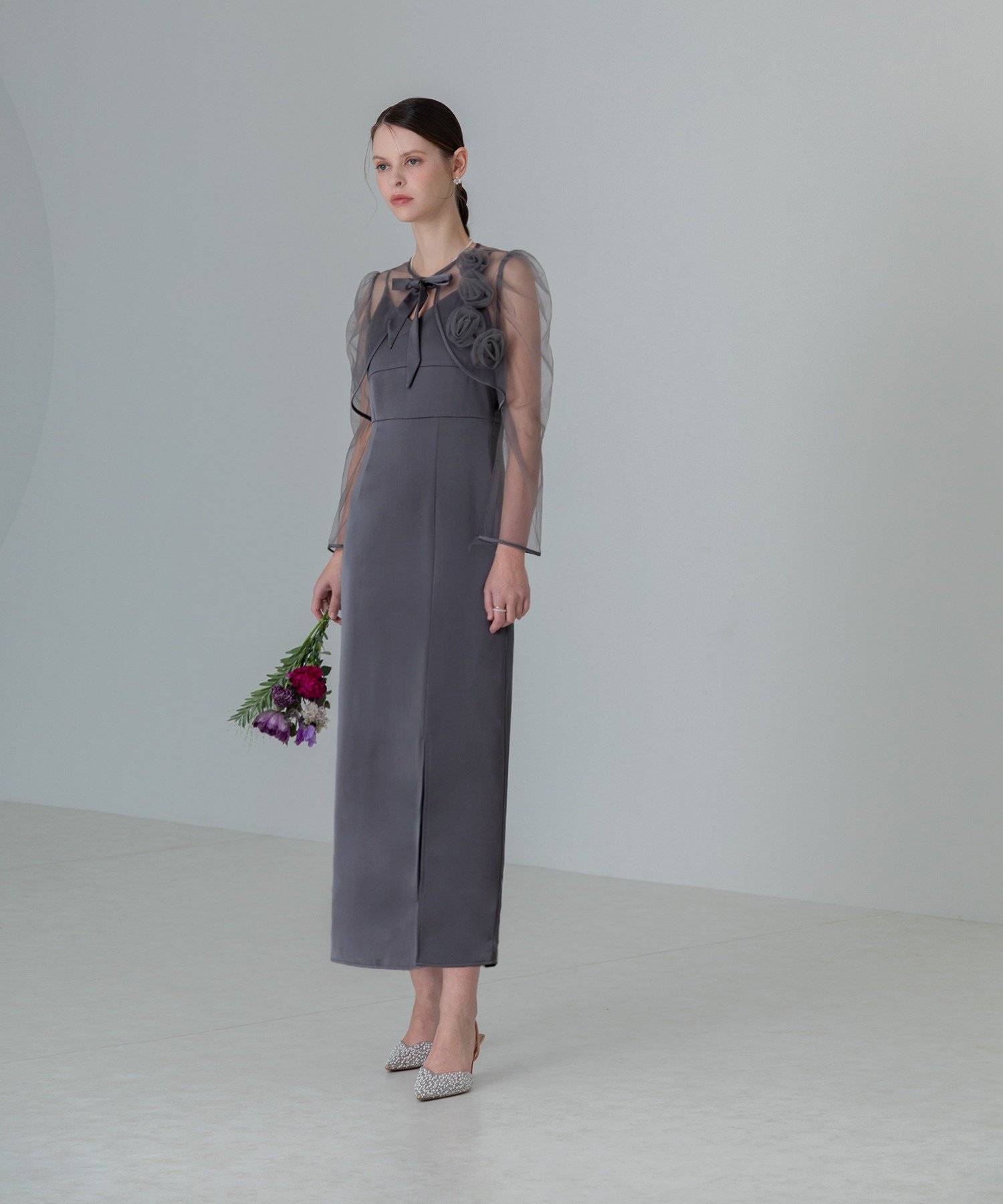 Leja｜LEJA-ローズボレロシアースリーブIラインワンピースドレス 結婚