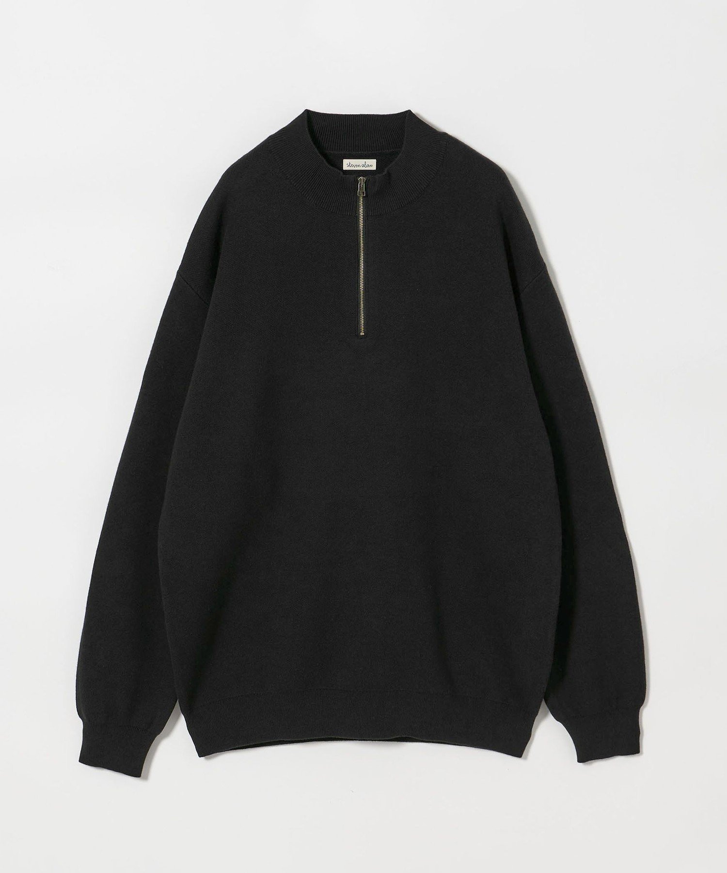 【大幅値下げ】steven alan ブラック　ハーフジップニット セール】＜Steven Alan＞ CTN/CA ハーフ ジップ スタンドネック ニット