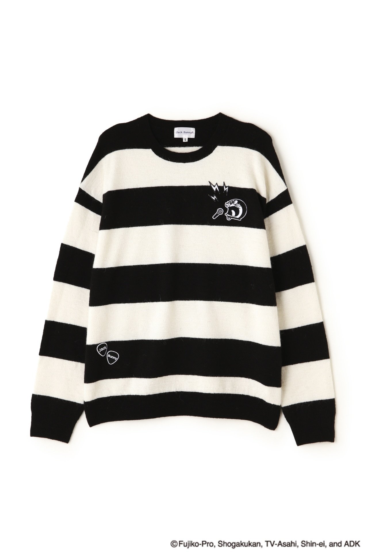 JACK BUNNY 裏起毛 白黒 ボーダー ハイネックプルオーバー 4（M） JACK