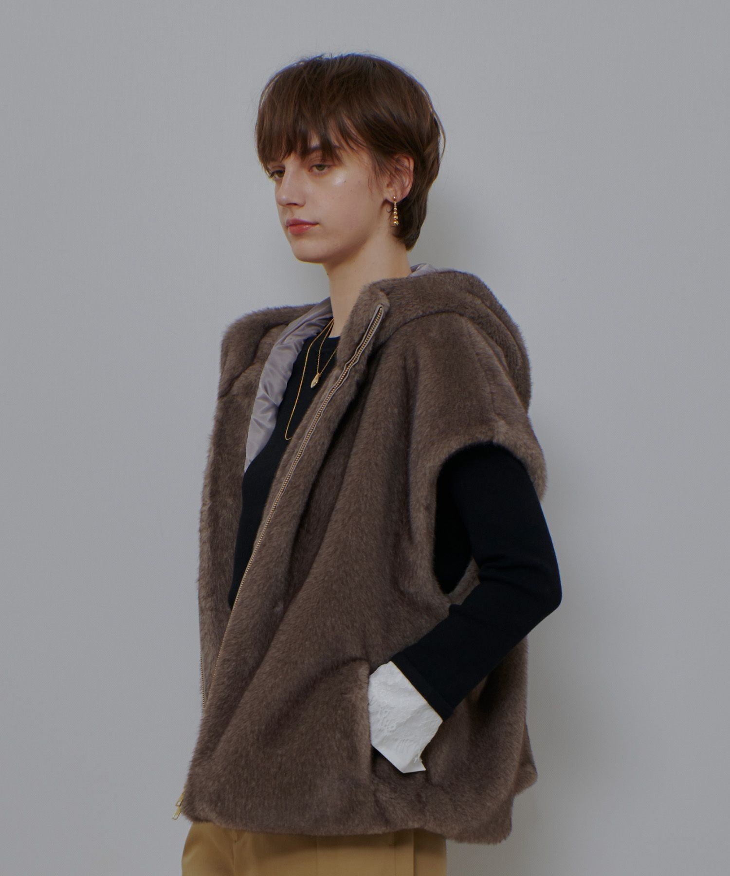 allureville｜フェイクミンクファーフーディーブルゾン | Rakuten