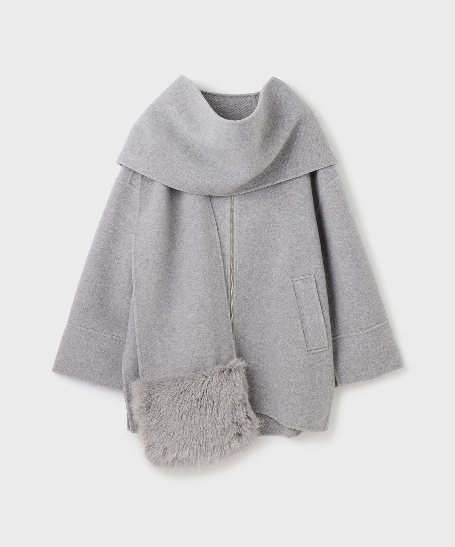 グレースコンチネンタル リバーケープコート ライトグレー 36