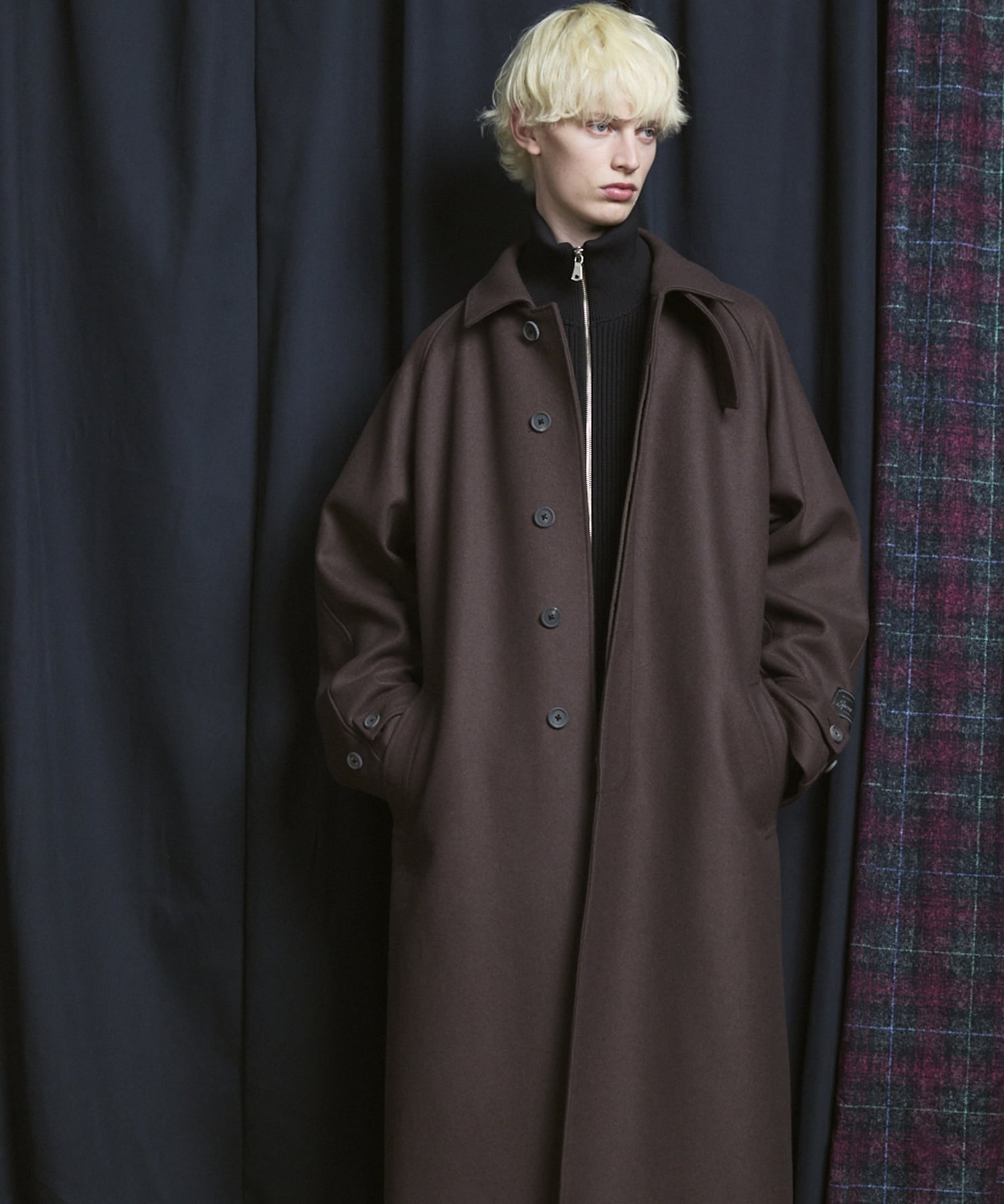 MAISON SPECIAL｜Super140s Prime-Over Melton Balmachan Coat