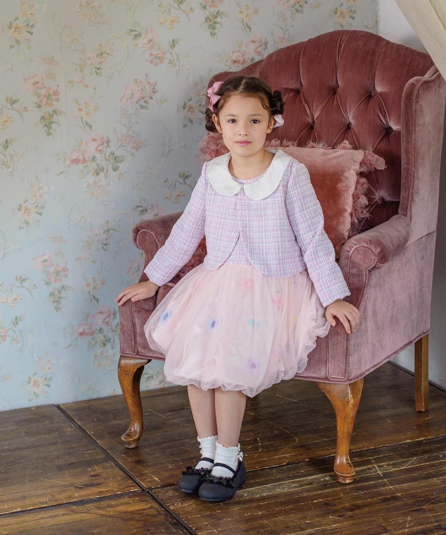 panpantutu｜お花とリボンのフォーマルセットアップ(2点セット