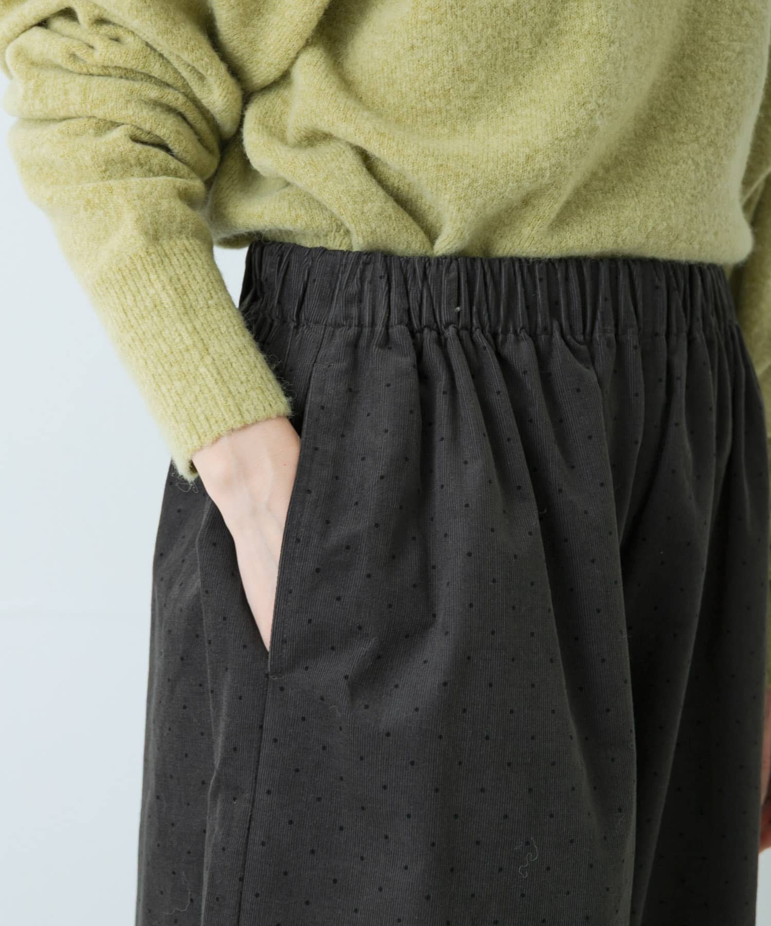 かぐれ｜ドットコーデュロイワイドパンツ | Rakuten Fashion(楽天