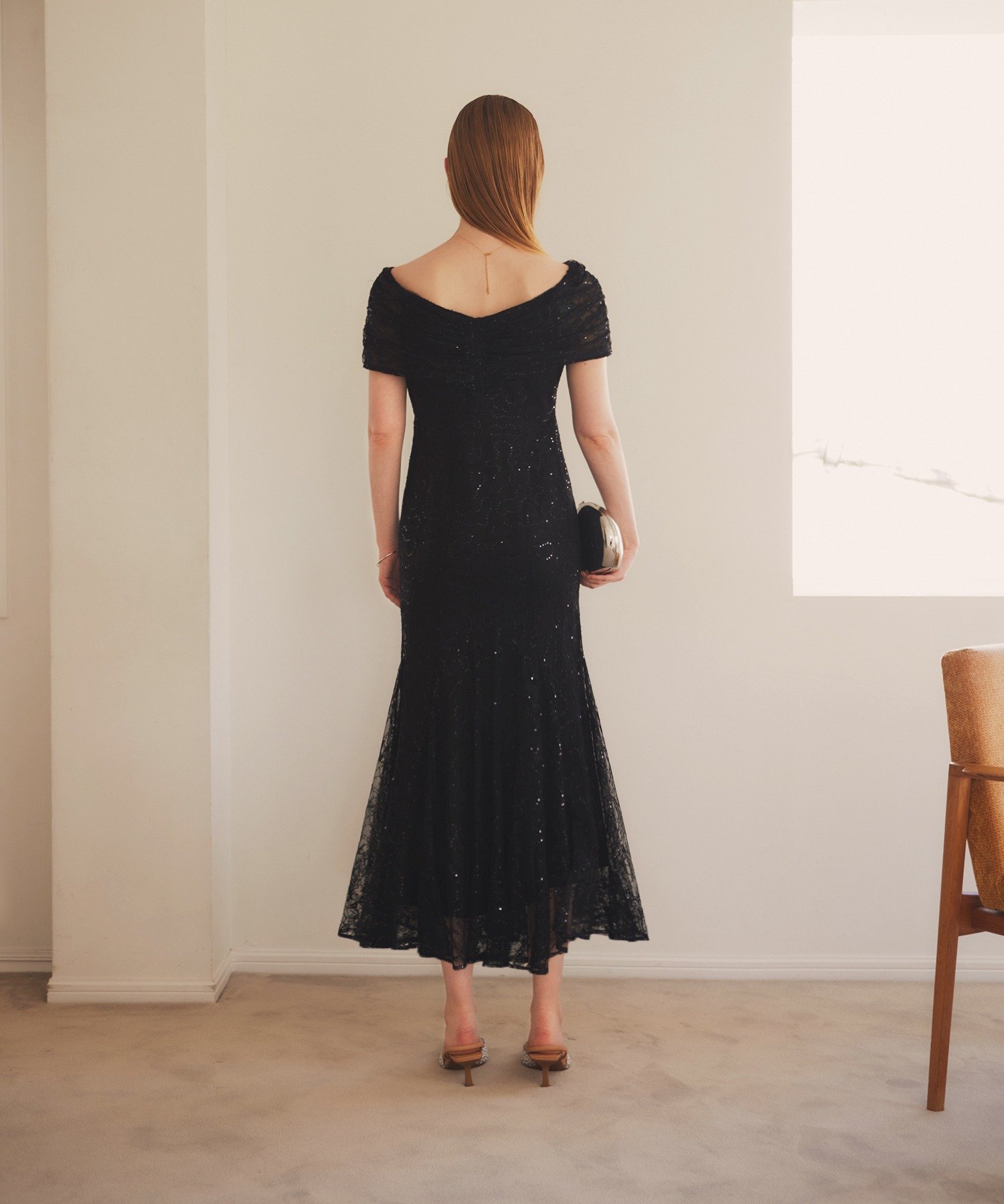 Leja｜LEJA-2WAYレース花柄オフショルダーマーメイドロングワンピース