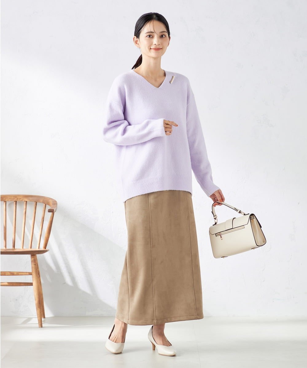 a.v.v｜【洗える/ストレッチ】フェイクスエードナロースカート