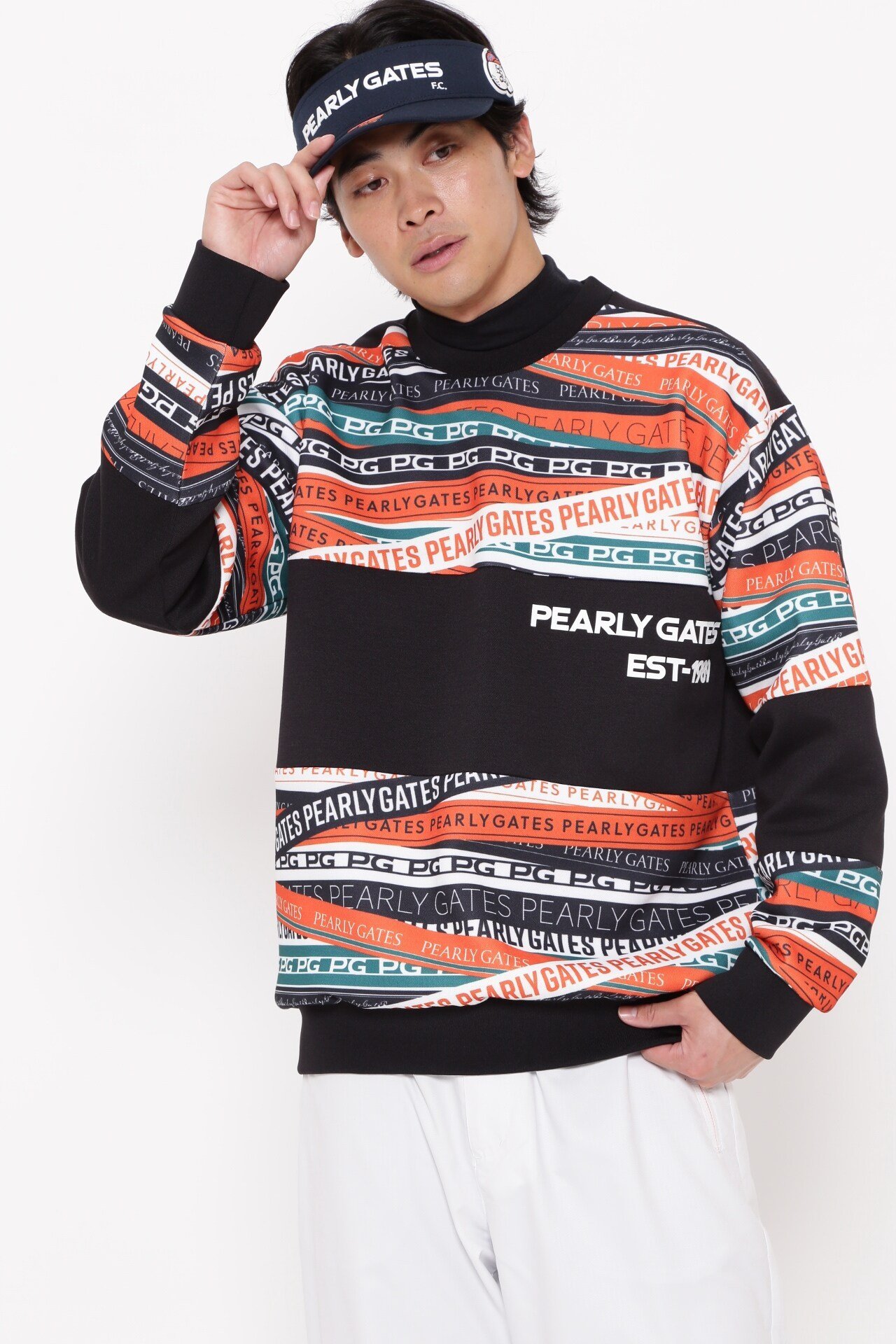 PEARLY GATES カノコダンボールクルーネックトップス サイズM PEARLY